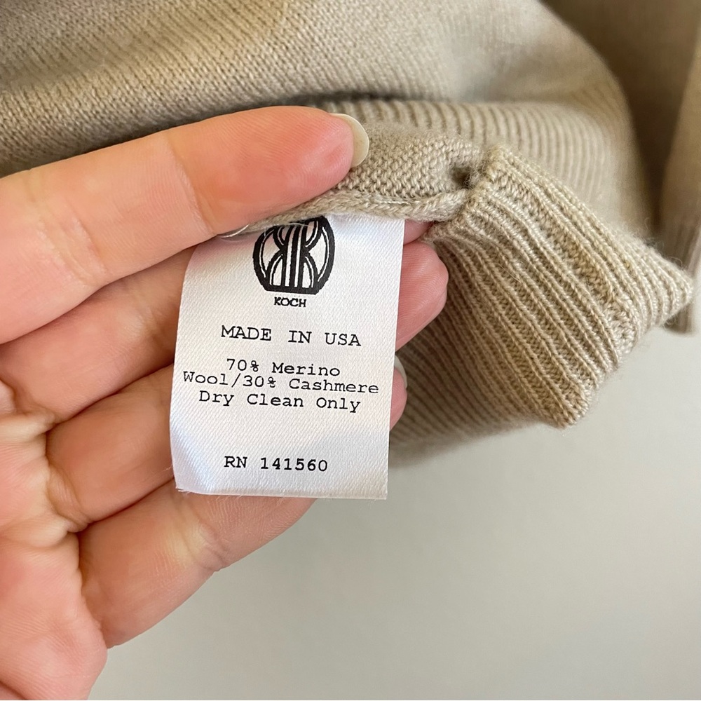 KOCH Polar Bear Merino Wool-Cashmere Blend Dolman Sweater Size‎ XS - Picture 7 of 7